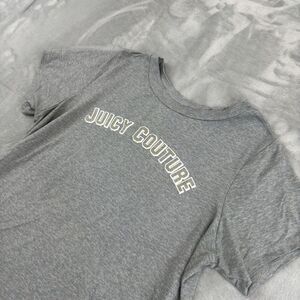 Juicy Couture Shirt Womens Medium Heather Grey Crew Neck Tee Glitter Super Soft